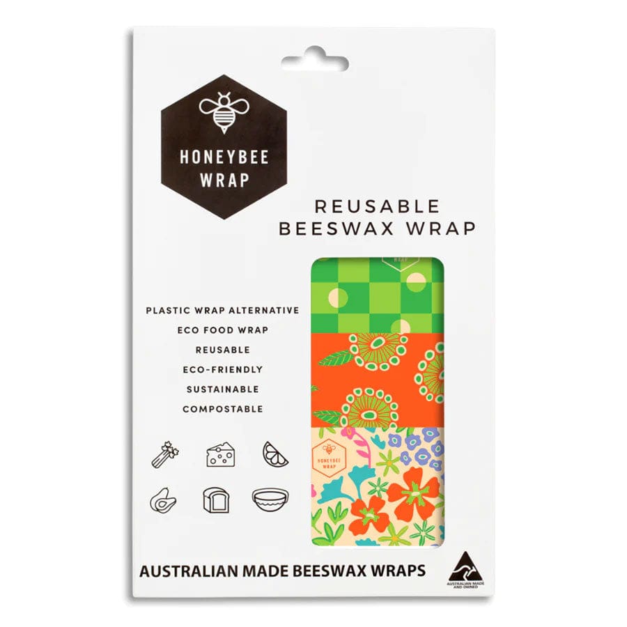 Honeybee beeswax food wraps - set of 3