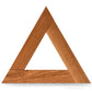 Wooden triangle trivet frame on a white background