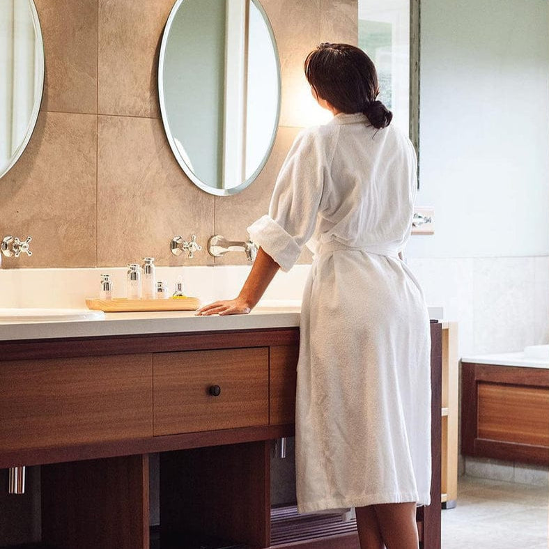 Organic Cotton Resort Bathrobe - White One size Large / White