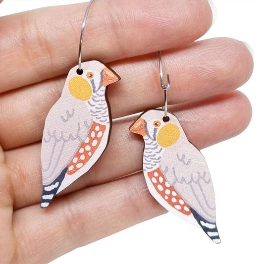 Pixie Nut and Co Zebra Finch Hoop Earrings