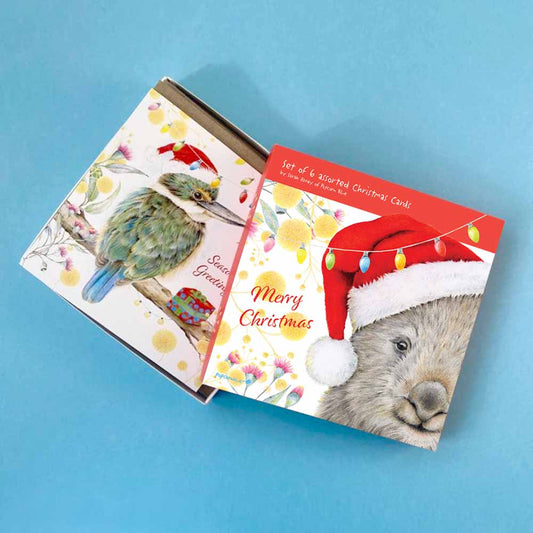 Popcorn Blue Assorted Christmas Card Set