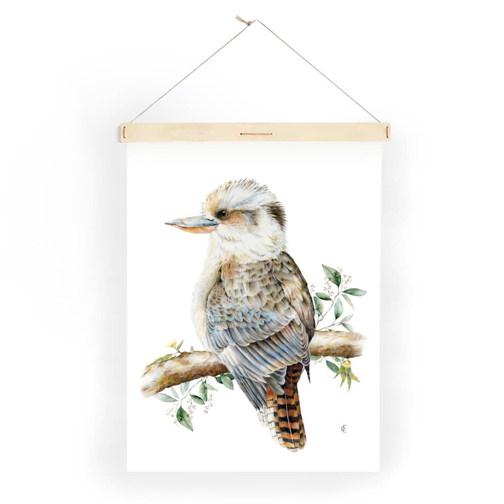 Popcorn Blue Kookaburra Tea Towel