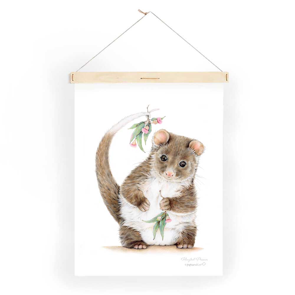 Popcorn Blue Ringtail Tea Towel