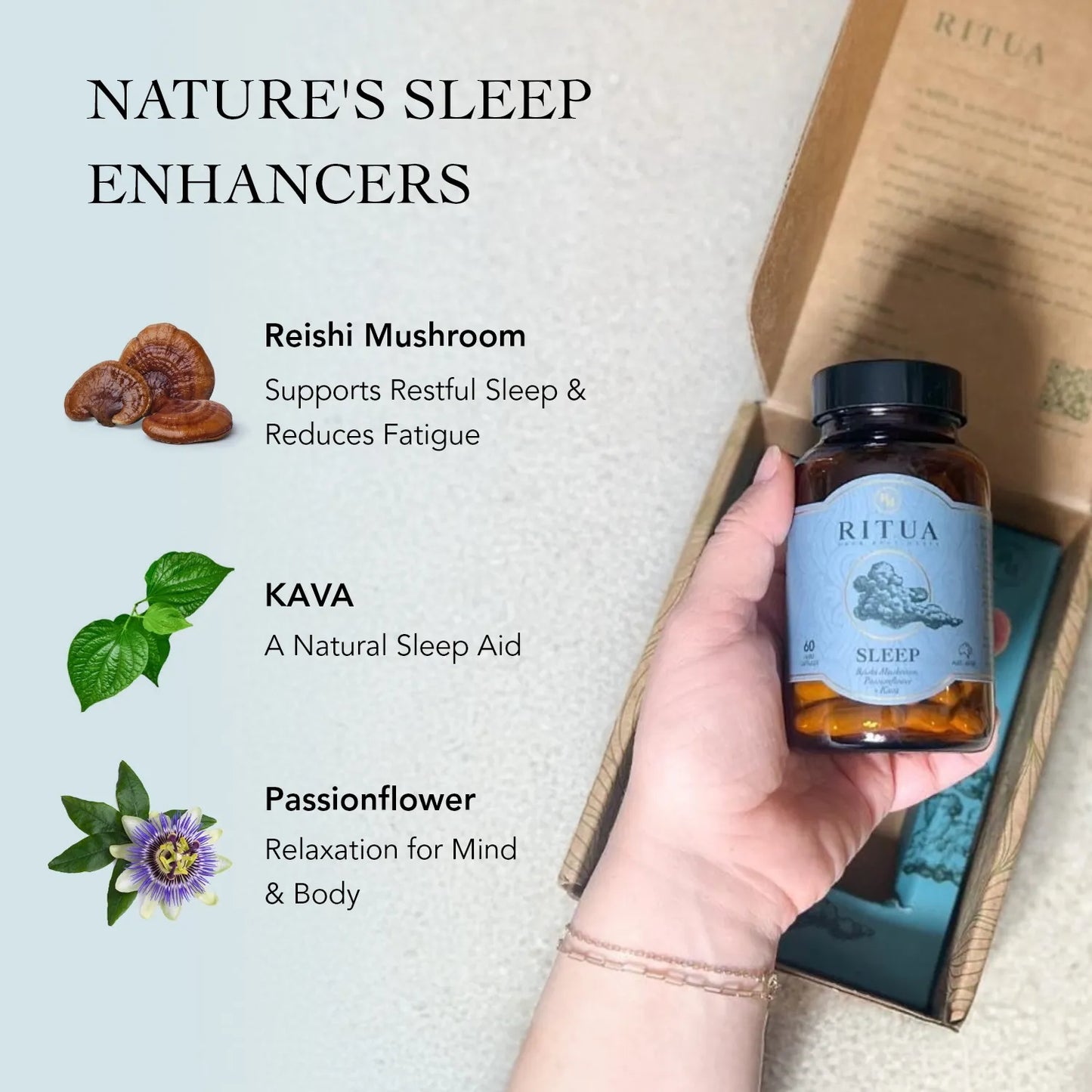 Ritua SLEEP Reishi Mushroom Passionflower Kava 60 Caps