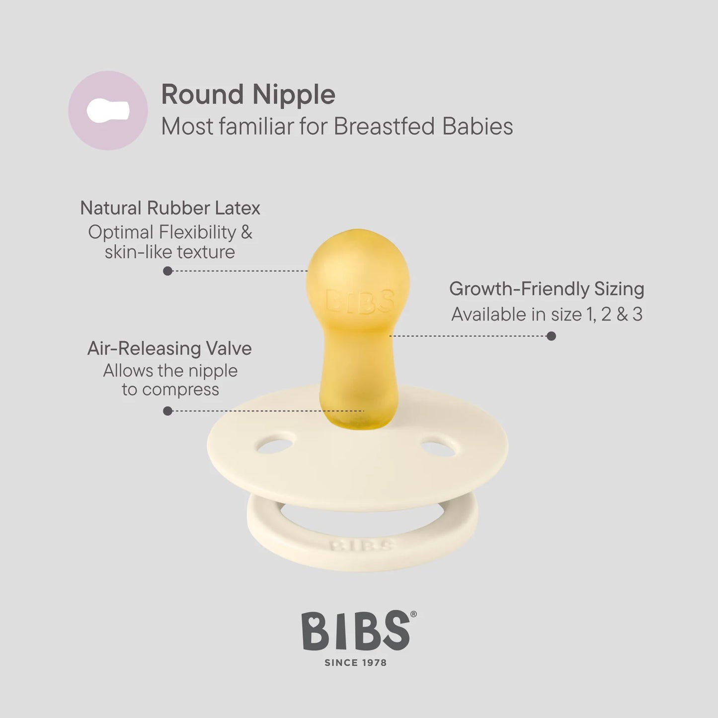 Bibs Round Natural Dummy Pacifier - Urban Garden - Bumblebee Mushroom Mix