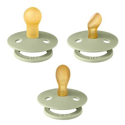 Bibs Natural Dummy Pacifier - Try It 3 Pack Anatomical, Round, Symmetrical