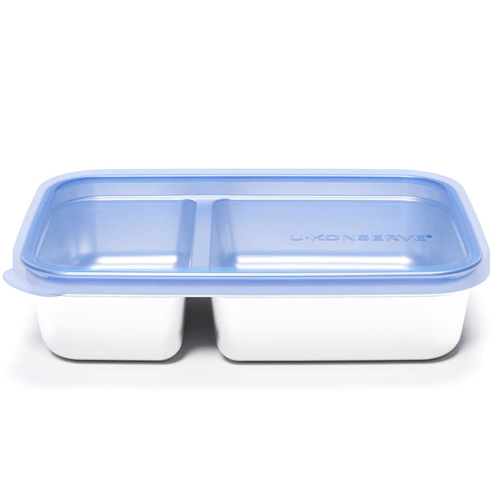 U Konserve Stainless Steel Food Storage Bento Box Container, Leak Proof Silicone Lid Dishwasher Safe - Plastic Free (50oz Blue)