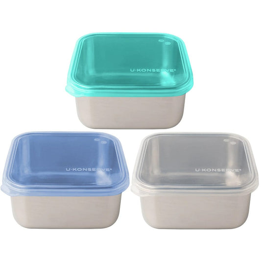 LunchBots Large Trio Stainless Steel Lunch Container -Three Section Design  for Sandwich and Two Sides - Metal Bento Lunch Box