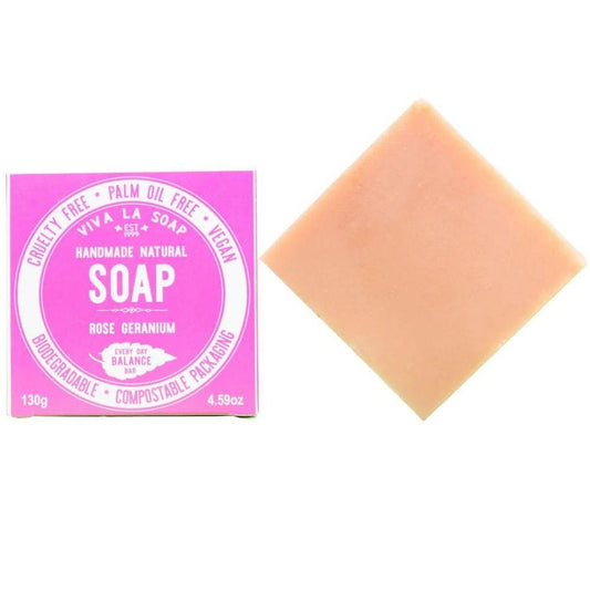 Viva La Body Rose Geranium Soap Bar 130g - Balance Bar