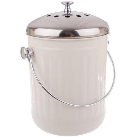 Appetito Steel Compost Bin 4.5L - White