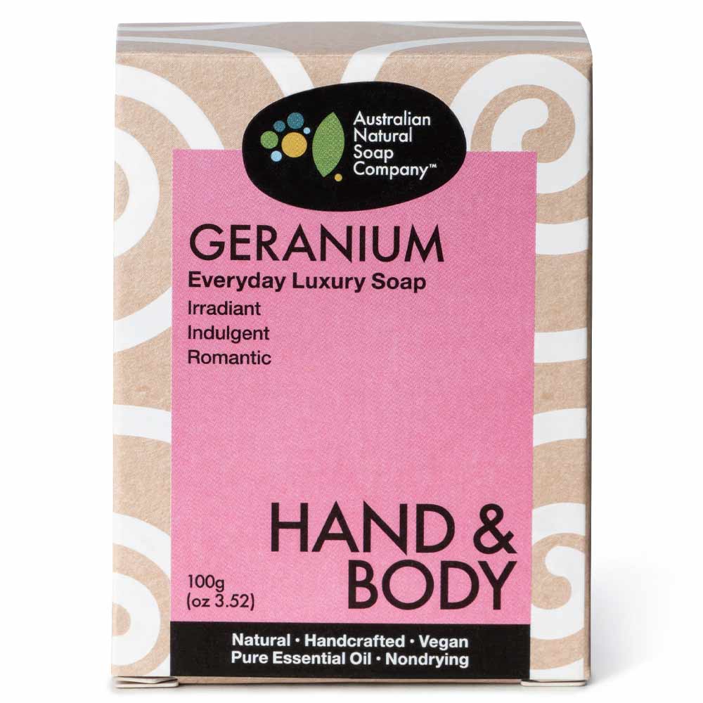 Buy Australian Natural Soap Company Hand & Body Soap Bar Geranium