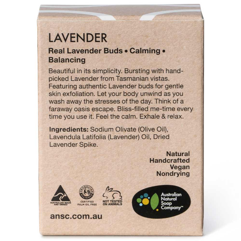 Australian Natural Soap Company Hand & Body Soap Bar - Lavender