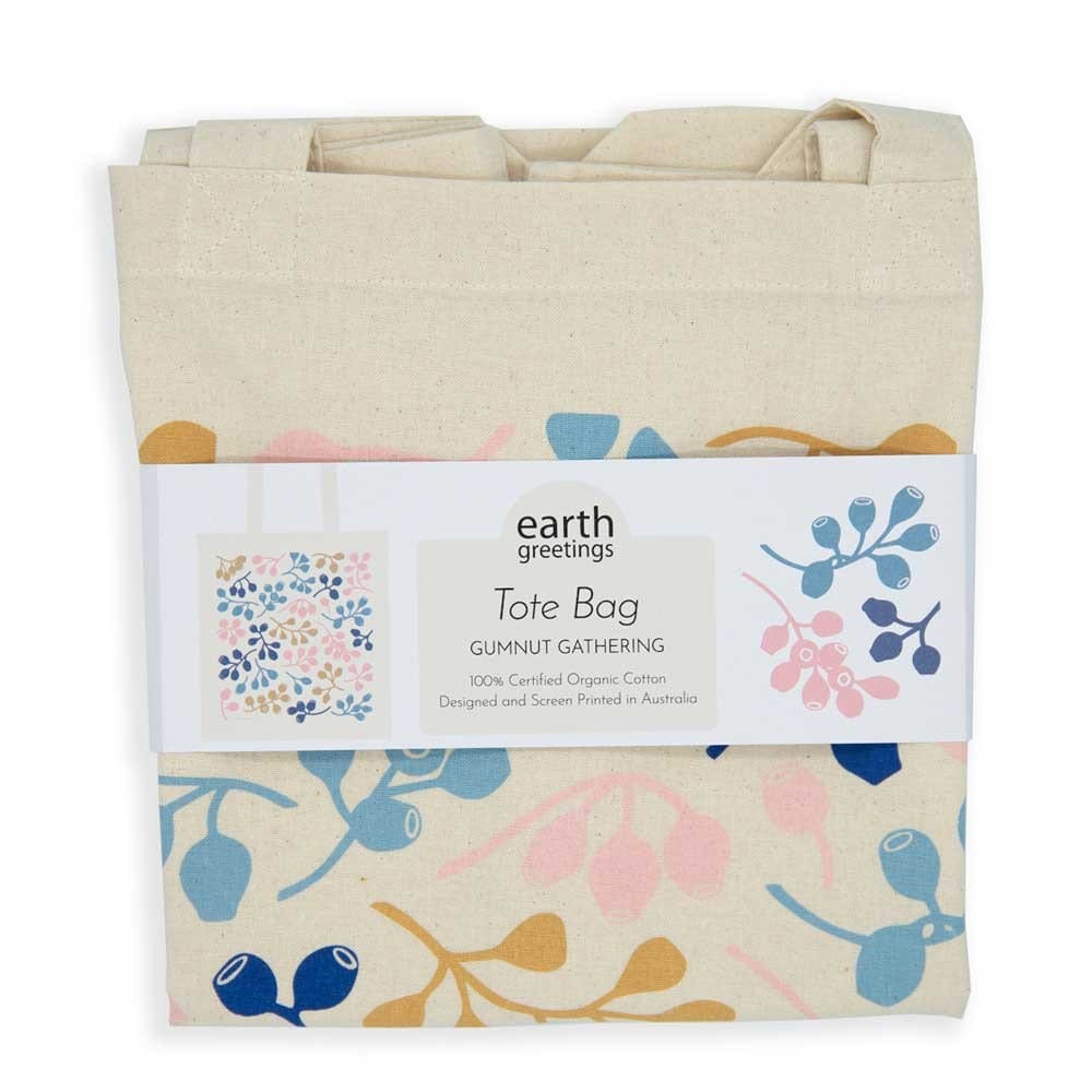 Earth Greetings Organic Cotton Tote Bag - Gumnut Gathering