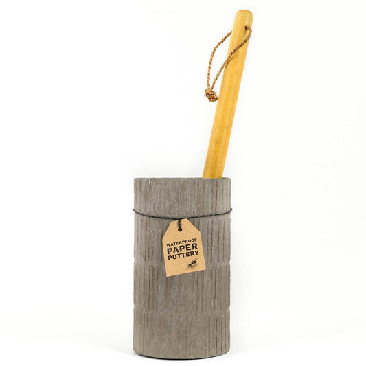 EcoMax Paper Pottery Toilet Brush Holder - Concrete