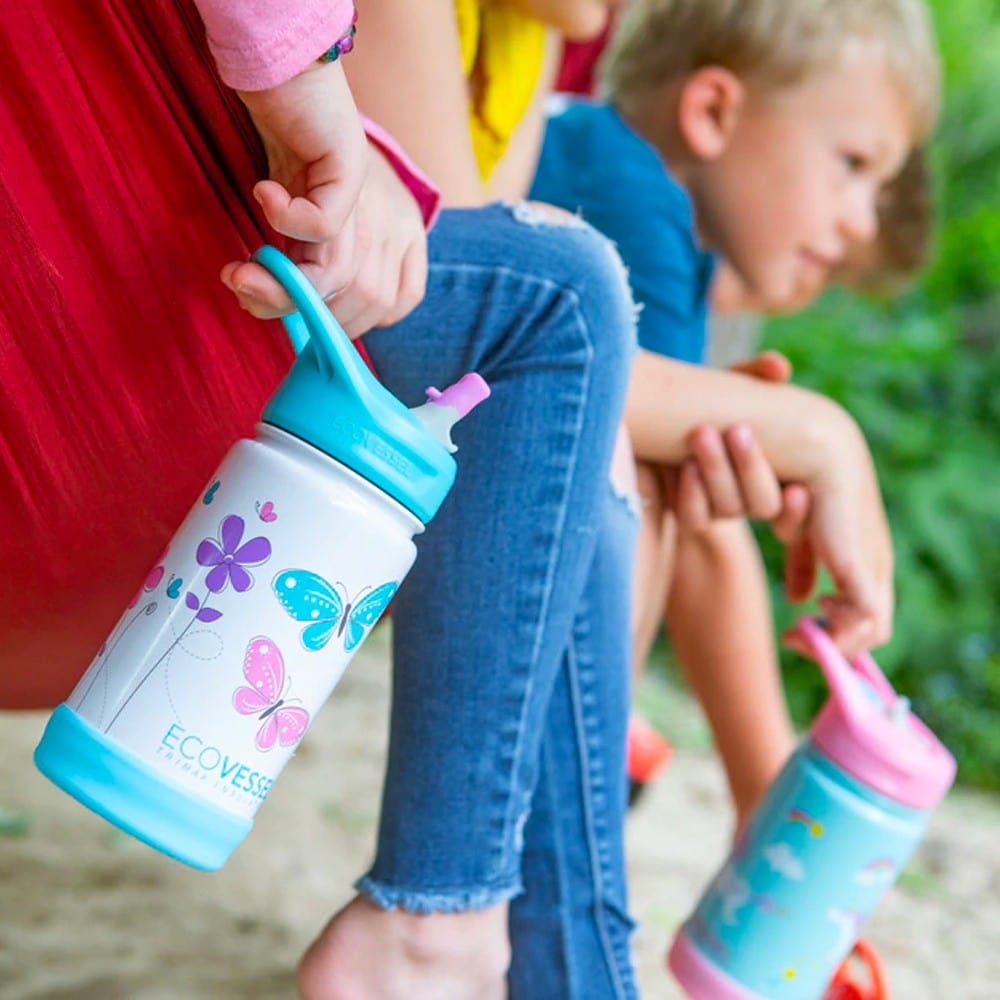 EcoVessel Frost Kids Triple Insulated Bottle with Straw 355ml - Unicorn