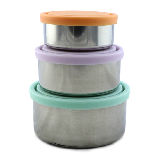 Ever Eco Stainless Steel Round Nesting Containers Set of 3 - Spring Pastels