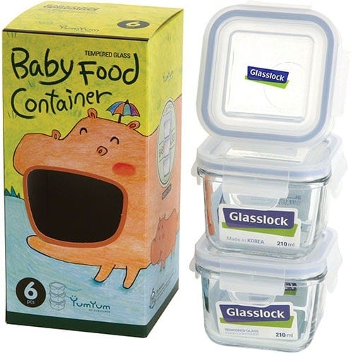 Glasslock 3 Piece Baby Set Square 210ml