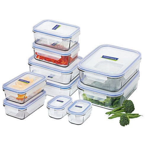 Glasslock container set 10 piece blue