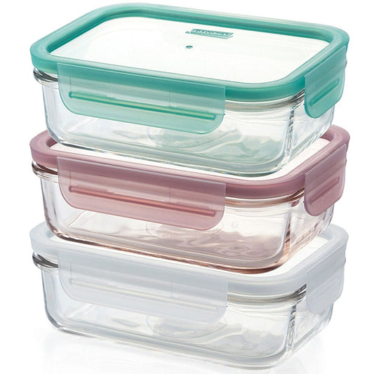 8-Piece Insulated Lunch Box Set - Insulated Lunch Bag for Women Men - 6-Pc Glass Food Container Set, 3 Glass Containers Leakproof Locking Lids & Ice