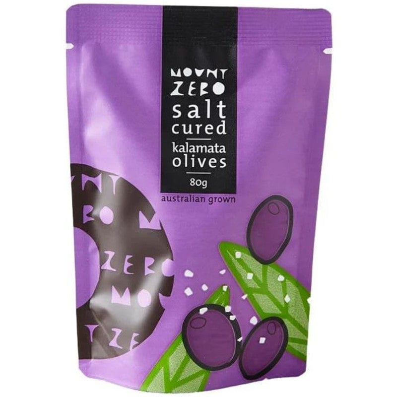 Buy Mount Zero Olives Salt Cured Kalamata Olives 80g Biome New