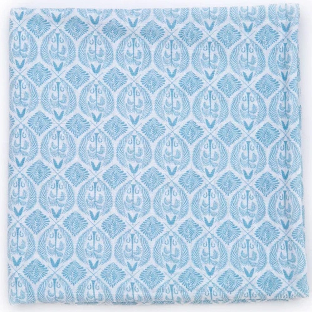 Organic Nights 100% Organic Cotton Muslin Swaddle- Blue Tropics