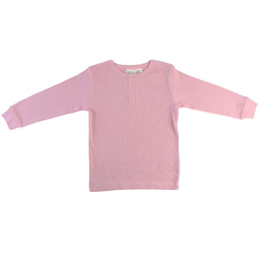 Organic Nights Children's Rib-Knit Long Pyjama Set - Cameo Pink