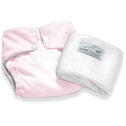 Pea Pods One Size Reusable Nappy - Pastel Pink