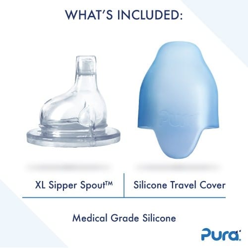 Pura Kiki Stainless Steel Sippy Bottle 325ml - Aqua