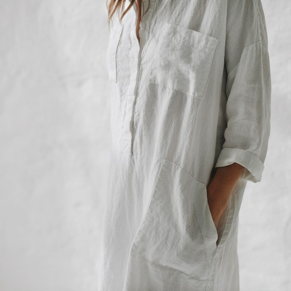 Seaside Tones Shirt Dress White