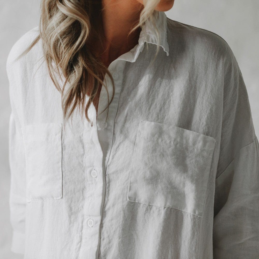Seaside Tones Shirt Dress White