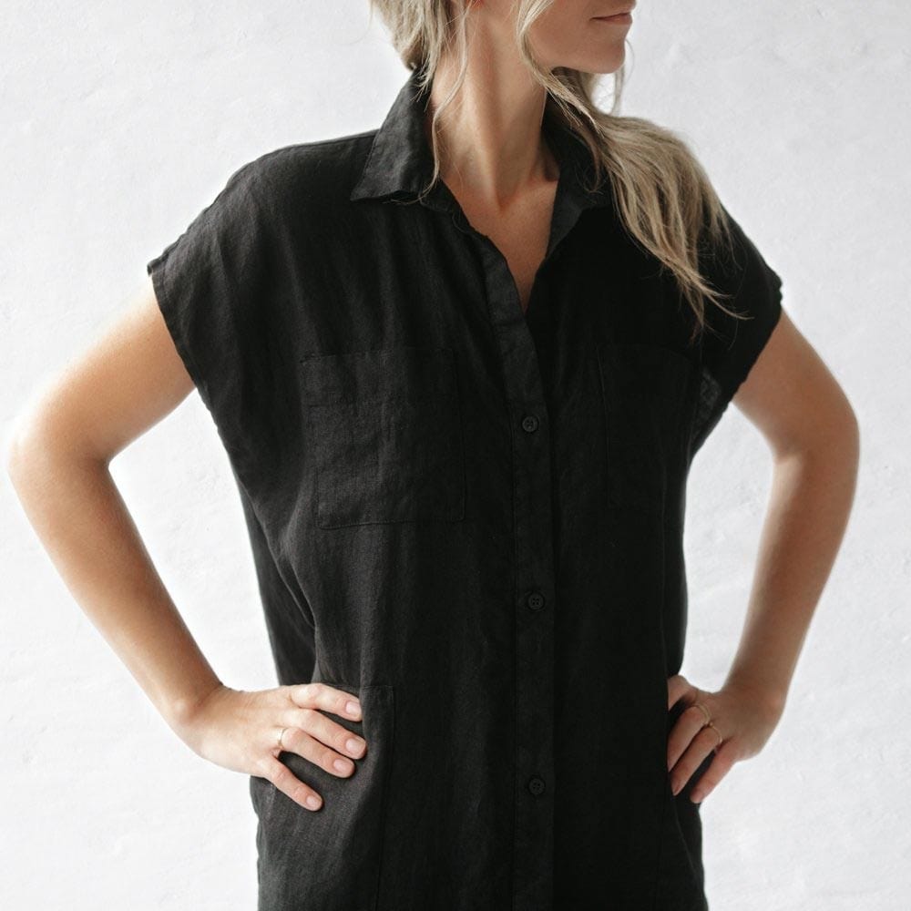 Seaside Tones Sleeveless Maxi Dress - Black