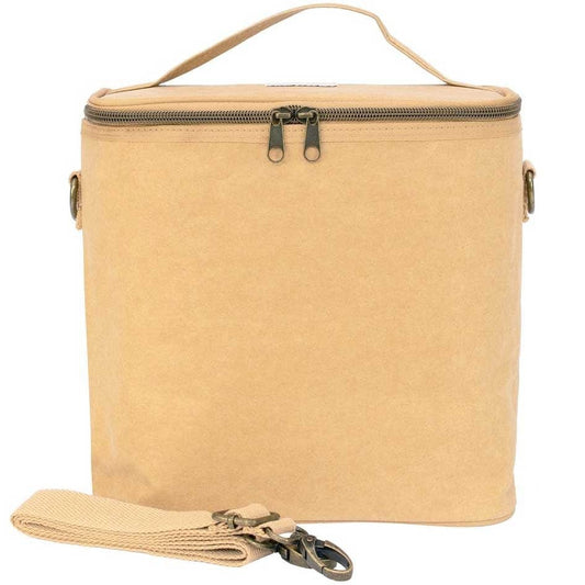 SoYoung Large Cooler Bag Washable Kraft Paper Poche