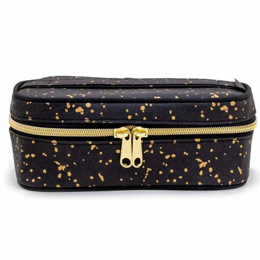 SoYoung Petite Washable Paper Makeup Bag Beauty Poche - Black & Gold Splatter