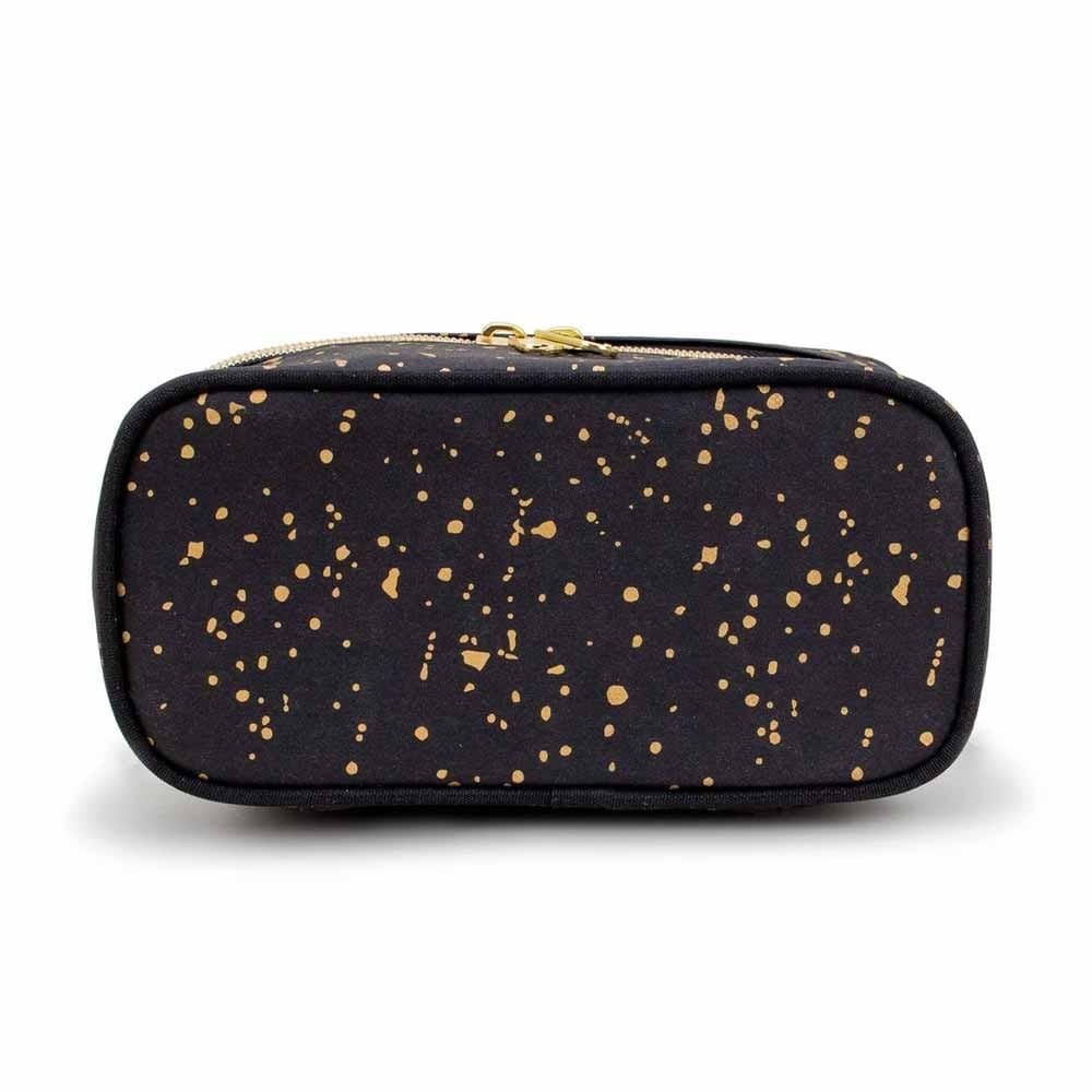 SoYoung Petite Washable Paper Makeup Bag Beauty Poche - Black & Gold Splatter