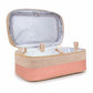 SoYoung Raw Linen Makeup Bag Beauty Poche - Rose Gold Colour Block