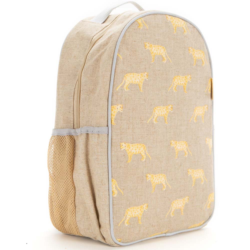 SoYoung Raw Linen Toddler Backpack - Golden Panthers