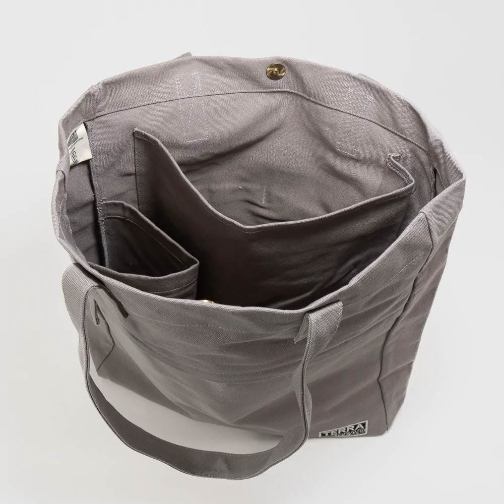 Terra Thread Organic Cotton Executive Work Tote Bag - Cloud Grey
