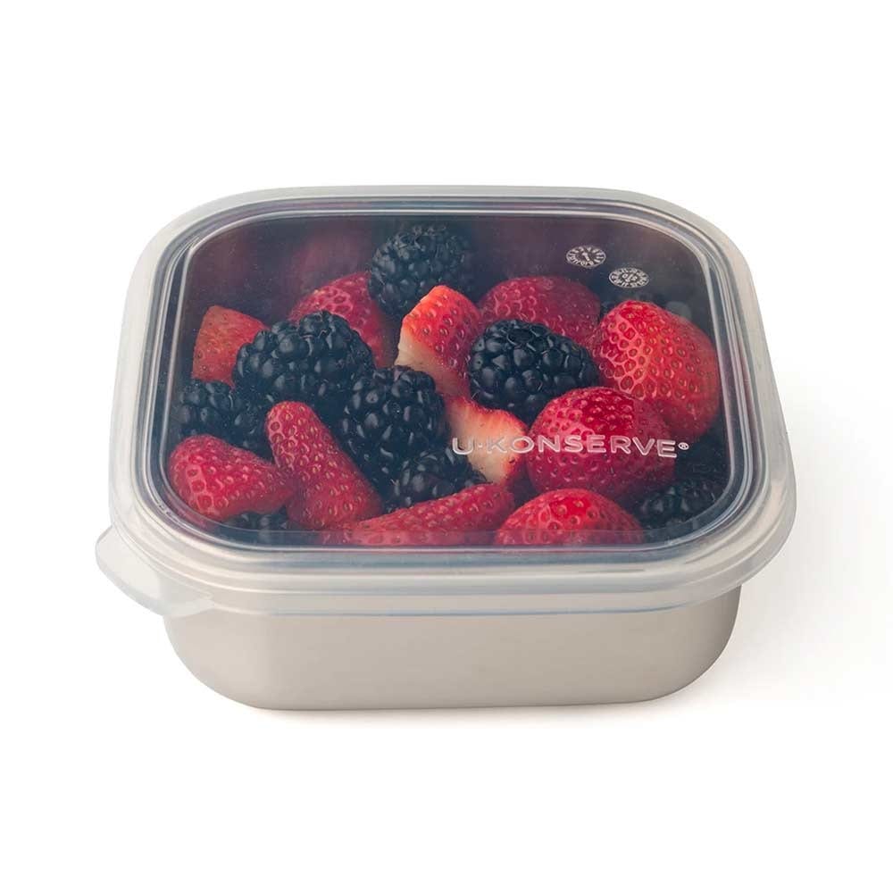 U Konserve Square To-Go Container Small 15oz/444ml - Clear Silicone